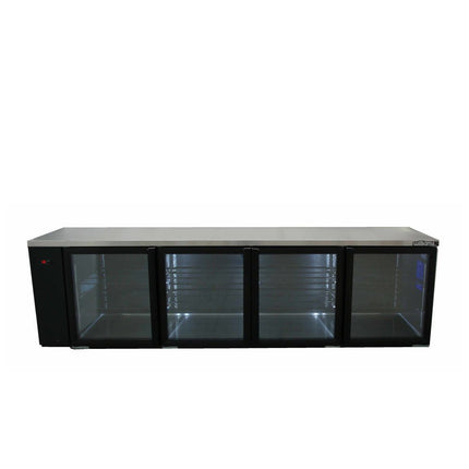 Williams Boronia - Four Door Black Colorbond Remote Back Bar Counter Display Refrigerator