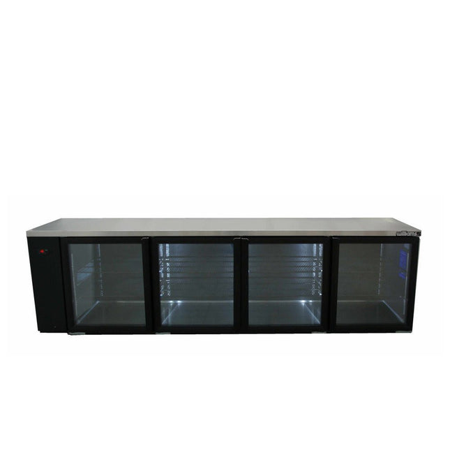 Williams Boronia - Four Door Black Colorbond Remote Back Bar Counter Display Refrigerator