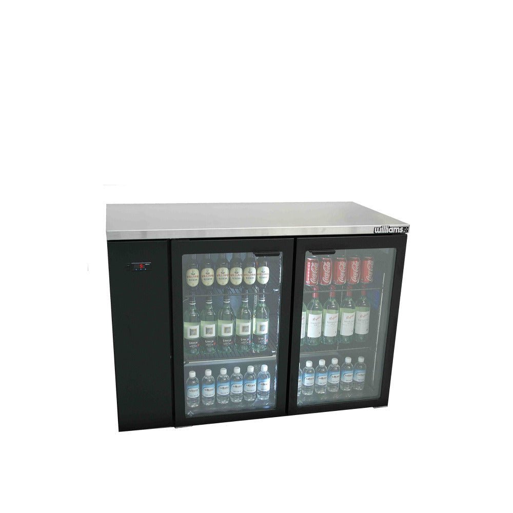 Williams Cameo - Two Door Black Colorbond Remote Back Bar Counter Display Refrigerator