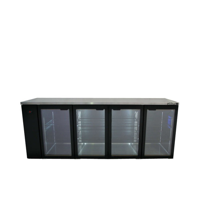 Williams Cameo - Four Door Black Colorbond Remote Back Bar Counter Display Refrigerator