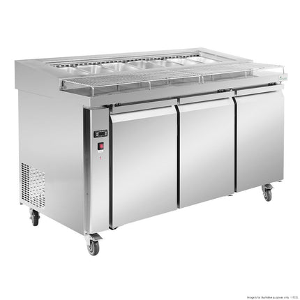 Thermaster PWB150 Three-Door Pizza Prep Bar Fridge — front view