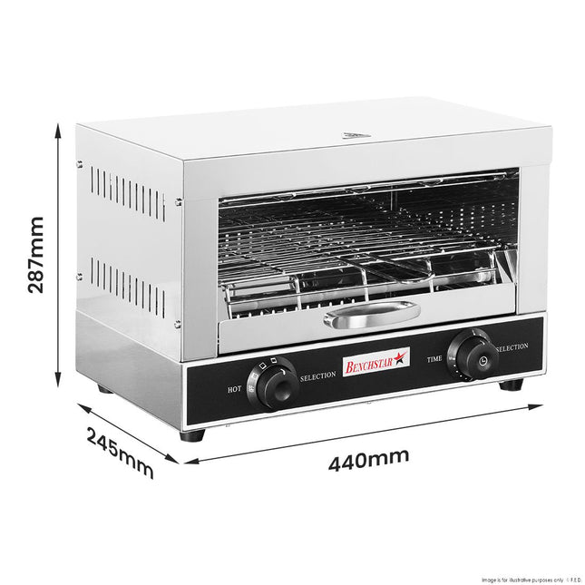 Benchstar Single Infrared Quartz Element Salamander Griller Toaster And Timer QT-1