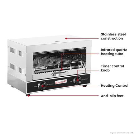 Benchstar Single Infrared Quartz Element Salamander Griller Toaster And Timer QT-1