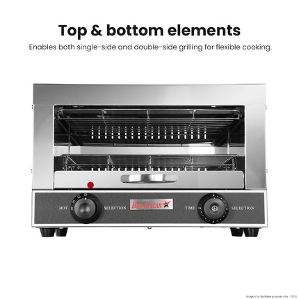 Benchstar Single Infrared Quartz Element Salamander Griller Toaster And Timer QT-1