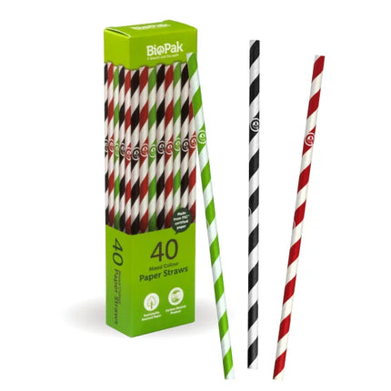 BioPak RT-JP-PBS-6X197-40-MIXED Mixed regular straws 40pk - mixed