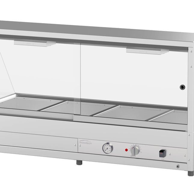 Woodson 4 Module Straight Glass Hot Food Display W.HFS24