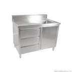 1200(W) x 600(D) x 1050(H)mm / Right Sink