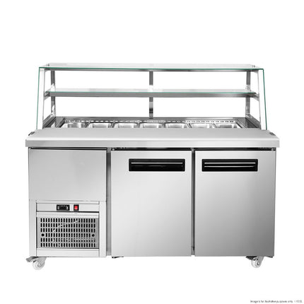 Thermaster SCB/15 Two Door Refrigerated Cold Bain Marie Sandwich Bar — front view