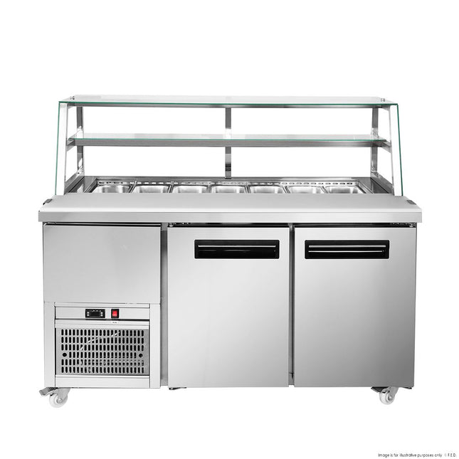 Thermaster SCB/15 Two Door Refrigerated Cold Bain Marie Sandwich Bar — front view