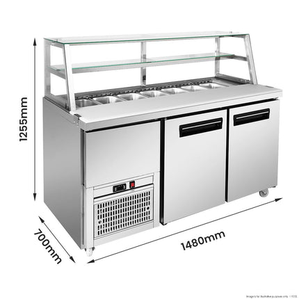 Thermaster SCB/15 Cold Bain Marie — side profile view