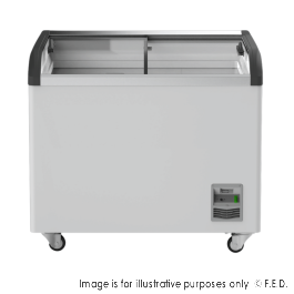 Thermaster SD-306K 306L Supermarket Glass Sliding Lid Chest Freezer — front view