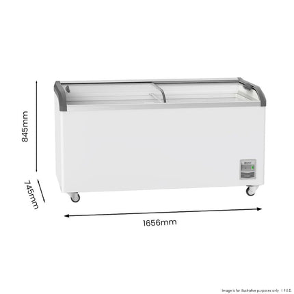 Thermaster SD-576K 576L Supermarket Chest Freezer - Side View