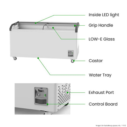 Thermaster SD-576K 576L Chest Freezer - Open Lid View