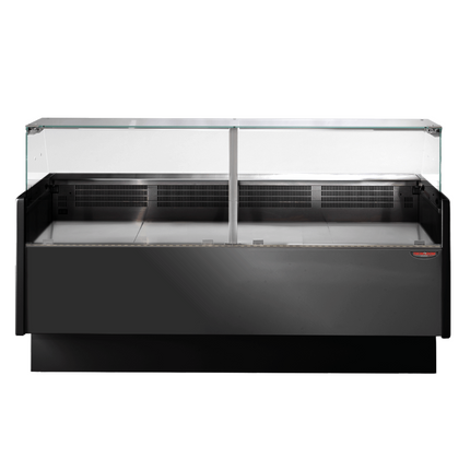 Serie MR Black 2000mm Wide Deli Display with Storage and Castors TDMR-0920B - TDMR-0920B