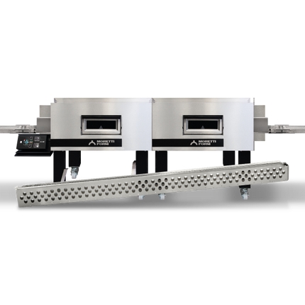 Moretti Forni Double Chamber Length Electric Conveyor Oven On Legs 32" Belt 1820 x 810mm TT98E-L