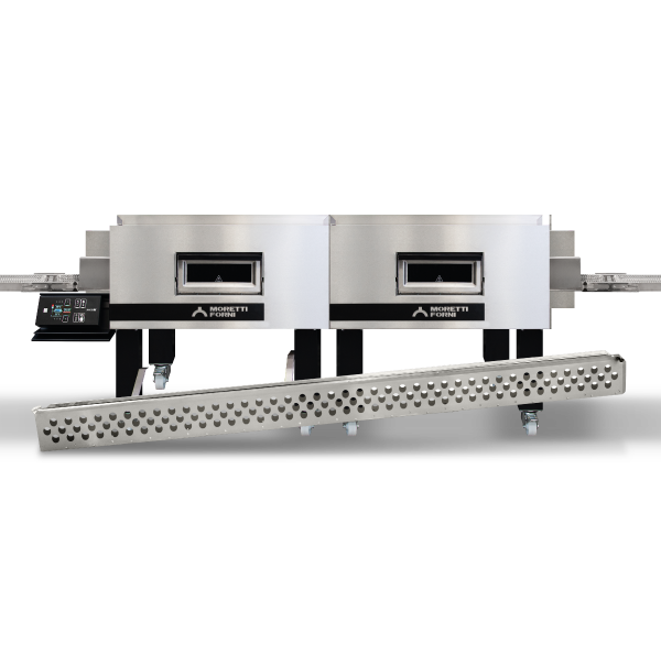 Moretti Forni Double Chamber Length Electric Conveyor Oven On Legs 32" Belt 1820 x 810mm TT98E-L