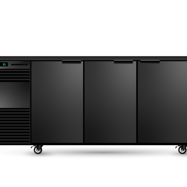 Skope BackBar 3 Solid Swing Door Fridge - BB.3.SSW-BLACK-LH