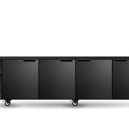 Skope BackBar 4 Solid Swing Door SlimLine Fridge - SL.4.SSW-BLACK