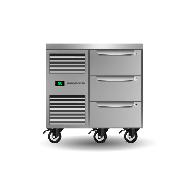 Skope ProSpec Three Drawer One Bay Underbench GN 1/1 Fridge - PG11.UBR.1.D3