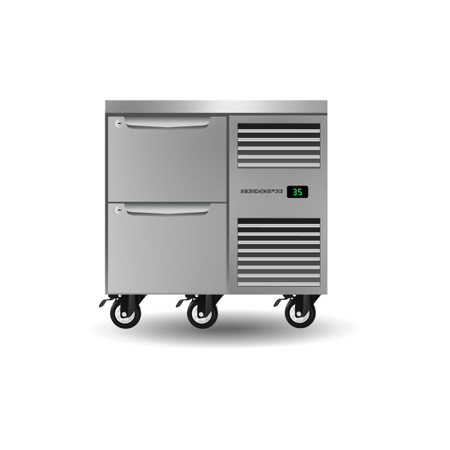 Skope ProSpec Two Drawer One Bay Underbench GN 1/1 Right Hand Fridge - PG11.UBR.1.D2.RH