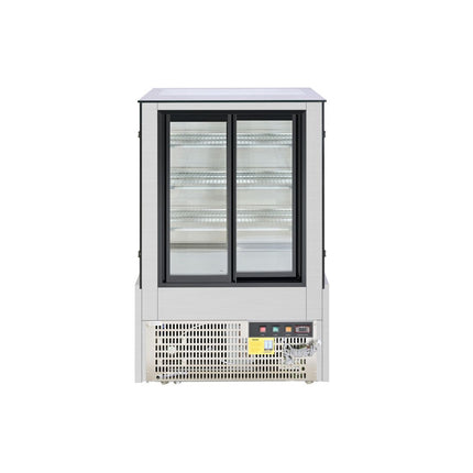 SL830V Bonvue visible chilled food display with clear glass panels and multi-tier shelving