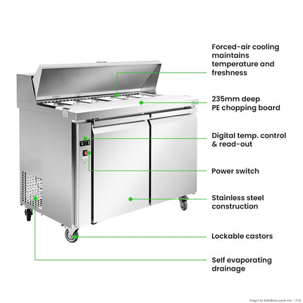 Thermaster SLB120 Sandwich Bar Fridge — detail view