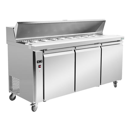 Thermaster SLB180 Sandwich Prep Bar Fridge — front angle lid open