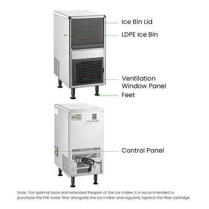 Blizzard Underbench Bullet Ice Maker 25Kg SN-25C