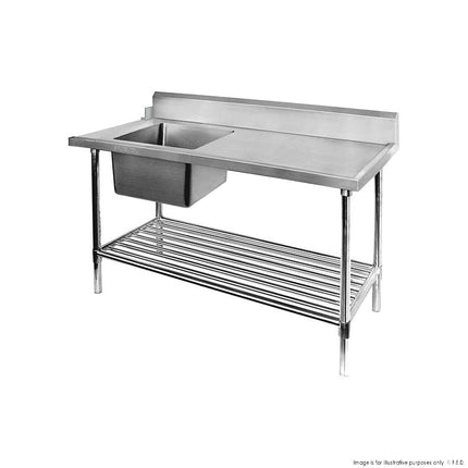 Modular Systems SSBD7-1500L/A 1500mm Left Inlet Single Sink Dishwasher Bench