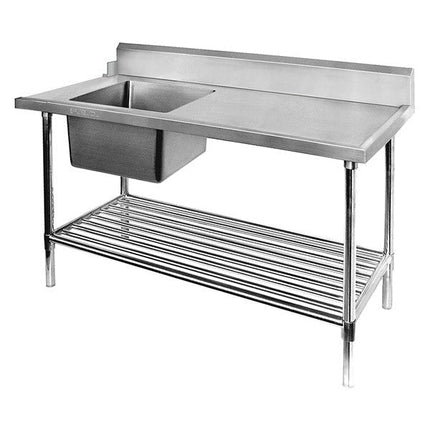 Modular Systems 304 Grade Left Inlet Single Sink Dishwasher Bench