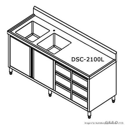 Modular Systems DSC-2100L-H dimensioned line drawing