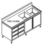 2100(W) x 700(D) x 1050(H)mm