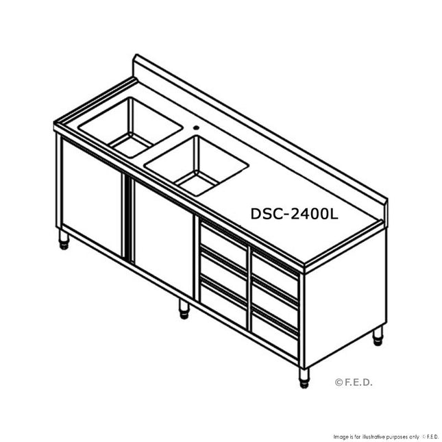 Modular Systems DSC-2400L-H Technical Drawing — dimensions and bowl layout