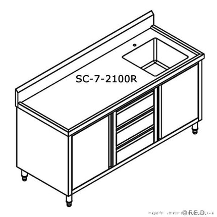 Modular Systems Fully Stainless Steel Sink Cabinet with Drawers