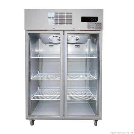 Thermaster SUFG1000 Double Glass Door Upright Display Freezer - Front View