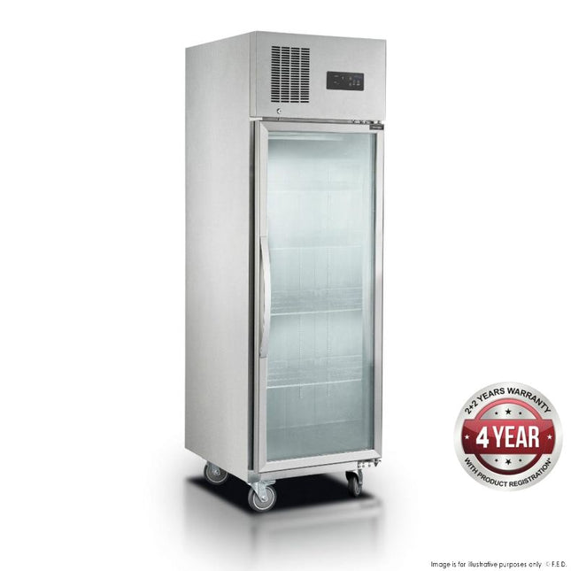 Thermaster SUFG500 500L Single Glass Door Upright Display Freezer - Front View 2