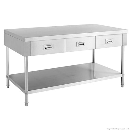 Modular Systems 304 Stainless Steel Work Bench With Drawers And Undershelf