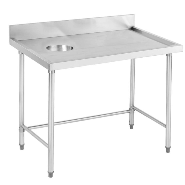 Modular Systems SWCB-7-1200L stainless steel waste collection bench — front view