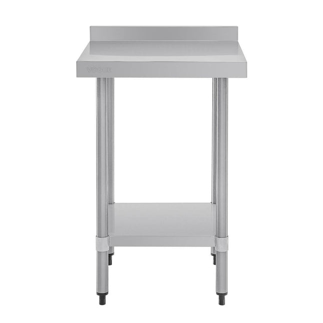 Vogue 430 Grade Stainless Steel Prep Tables with Splashback 600mm Depth