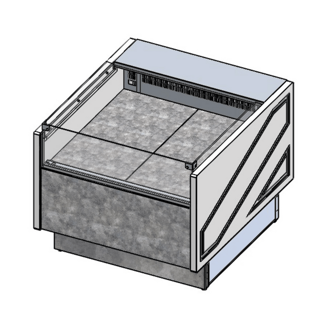 Tecnodom Square Deli, Poultry & Meat Display Add On Units 900mm Depth Storage Surface - TDMR-0910SELF