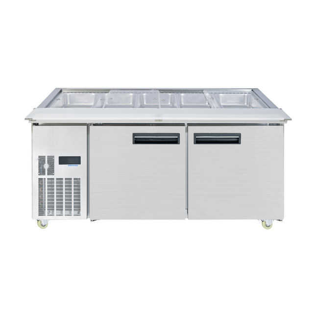 Thermaster Two Door Cold Bench Salad Station 5x1/1 GN Pans PG180FA-XB - PG180FA-XB