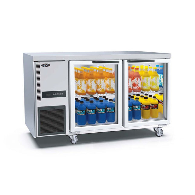 Thermaster TL1200TNG undercounter glass door fridge — front view