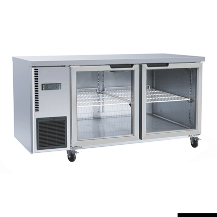 Thermaster TL1500TNG Double Glass Door Undercounter Workbench Fridge 1500mm