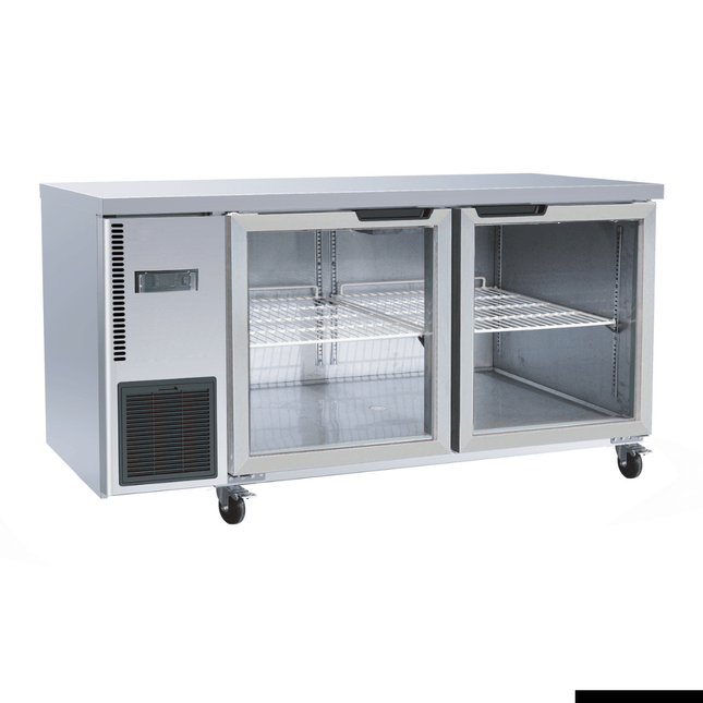 Thermaster TL1500TNG Double Glass Door Undercounter Workbench Fridge 1500mm