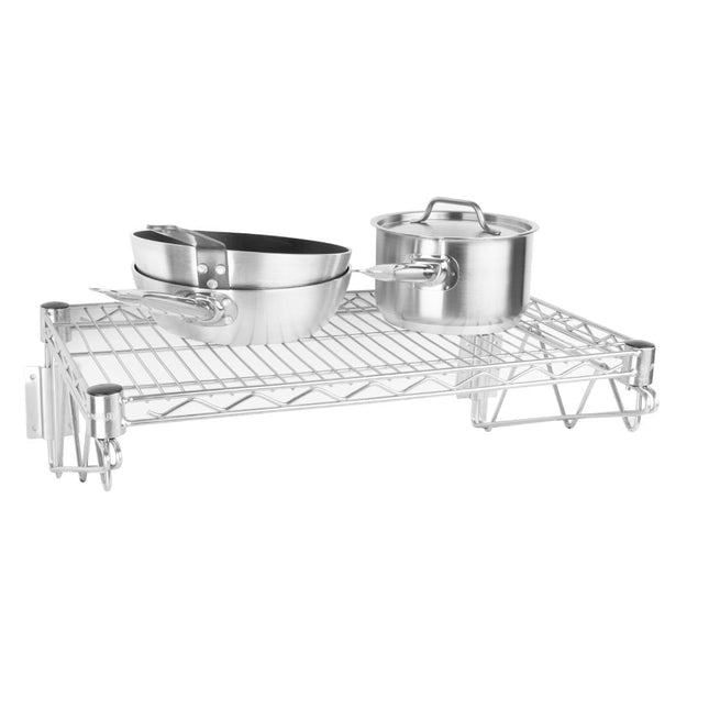 Vogue Nickel Chrome Coated Steel Wire Wall Shelf