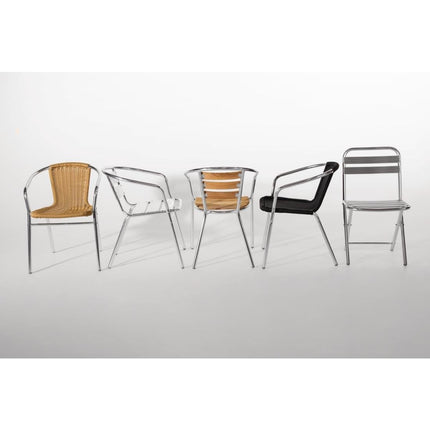 Bolero Aluminium Stacking Chairs 735mm 4 Pack Cafe Chair U419