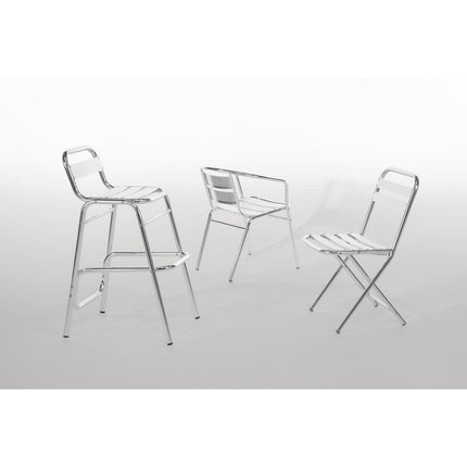Bolero Aluminium Stacking Chairs 735mm 4 Pack Cafe Chair U419