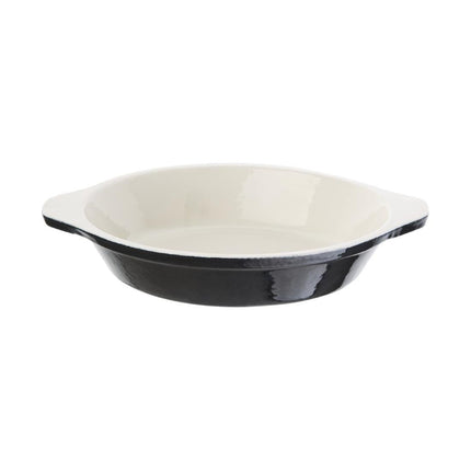 Vogue Black Round Cast Iron Gratin Dish 400ml