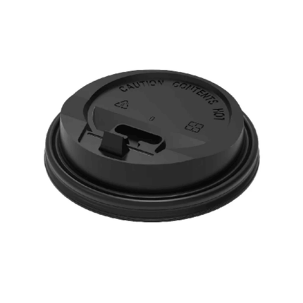 PakMax Black PS Coffee Cup Sip-Through Lids