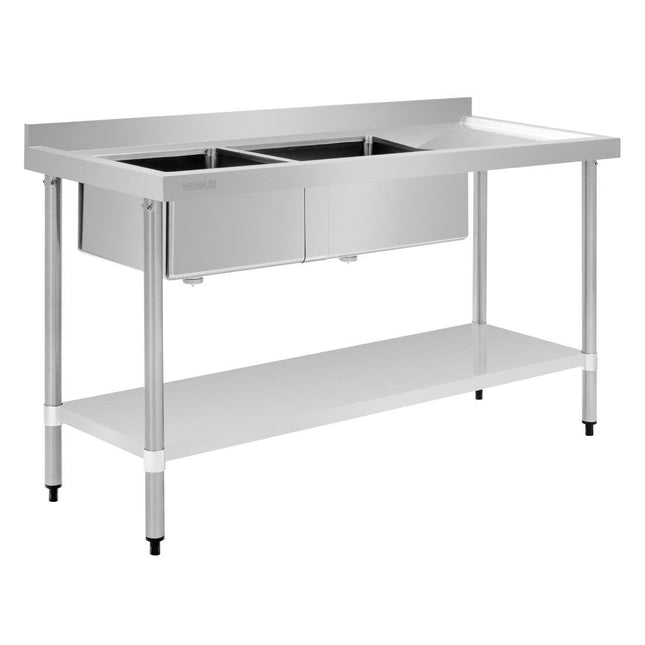 Vogue Double Bowl Sink R/H Drainer - HC916
